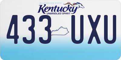 KY license plate 433UXU