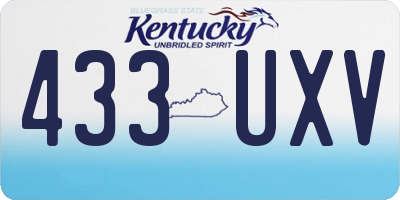 KY license plate 433UXV