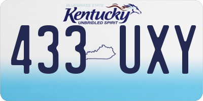 KY license plate 433UXY