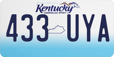 KY license plate 433UYA