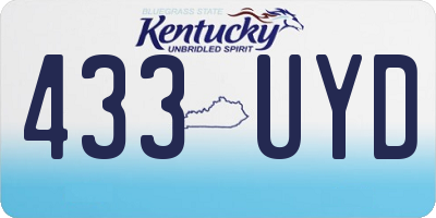 KY license plate 433UYD