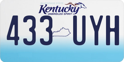 KY license plate 433UYH