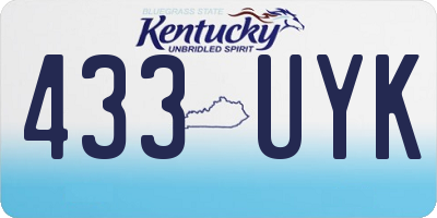 KY license plate 433UYK