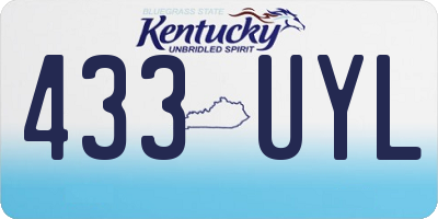 KY license plate 433UYL