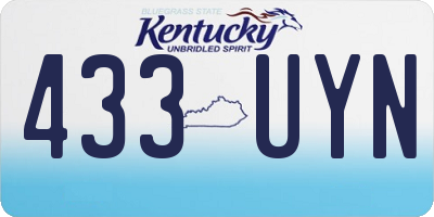 KY license plate 433UYN