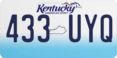 KY license plate 433UYQ