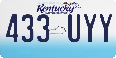 KY license plate 433UYY