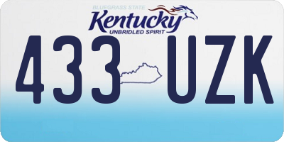 KY license plate 433UZK