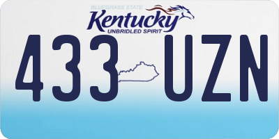 KY license plate 433UZN