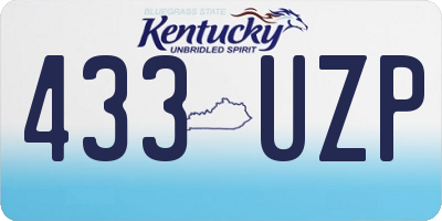 KY license plate 433UZP