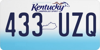 KY license plate 433UZQ