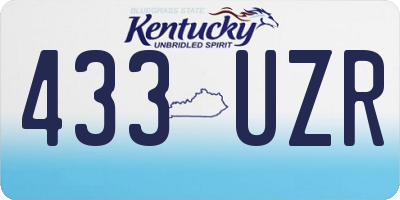 KY license plate 433UZR