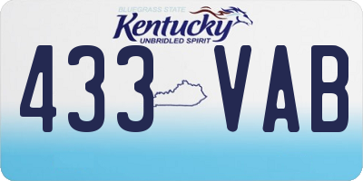 KY license plate 433VAB