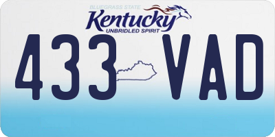 KY license plate 433VAD