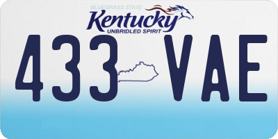 KY license plate 433VAE