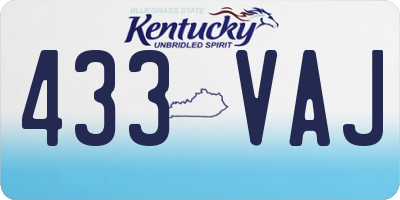 KY license plate 433VAJ