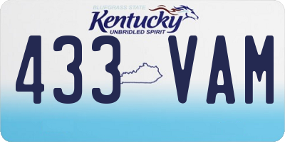KY license plate 433VAM