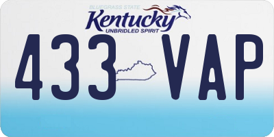 KY license plate 433VAP