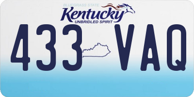 KY license plate 433VAQ