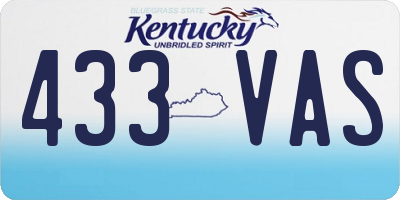 KY license plate 433VAS