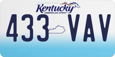 KY license plate 433VAV