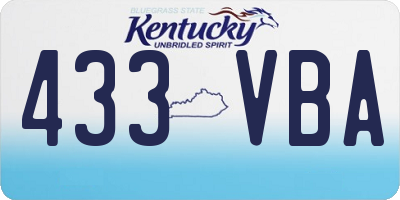 KY license plate 433VBA