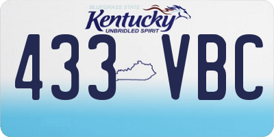 KY license plate 433VBC