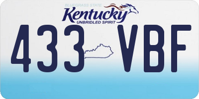KY license plate 433VBF