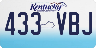 KY license plate 433VBJ