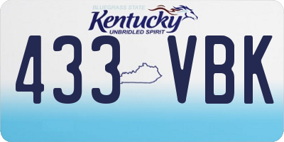 KY license plate 433VBK