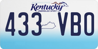 KY license plate 433VBO