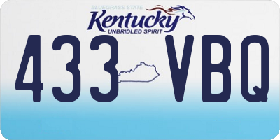 KY license plate 433VBQ