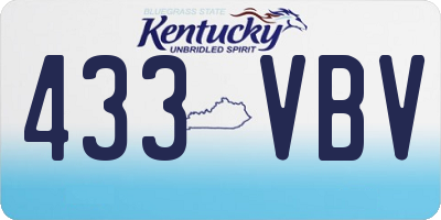 KY license plate 433VBV