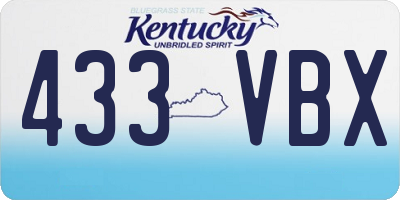KY license plate 433VBX