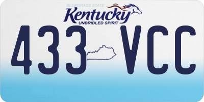 KY license plate 433VCC