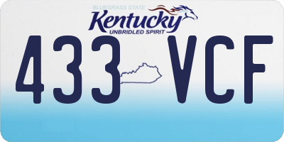 KY license plate 433VCF