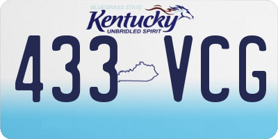 KY license plate 433VCG