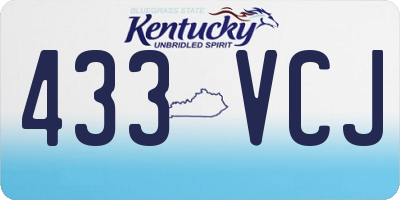KY license plate 433VCJ