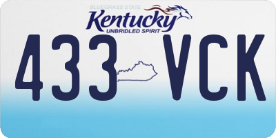 KY license plate 433VCK