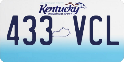 KY license plate 433VCL