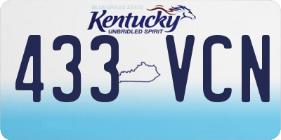 KY license plate 433VCN