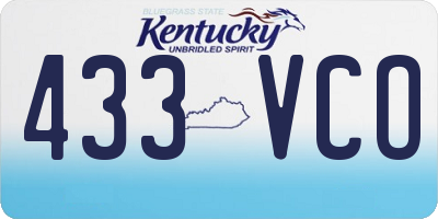 KY license plate 433VCO