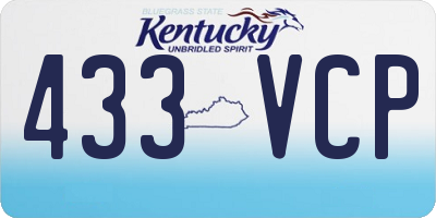 KY license plate 433VCP