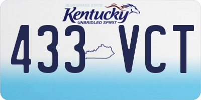 KY license plate 433VCT
