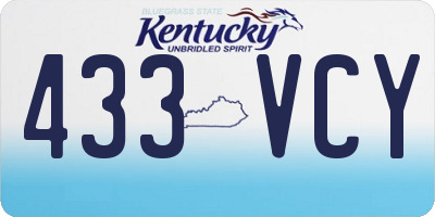 KY license plate 433VCY