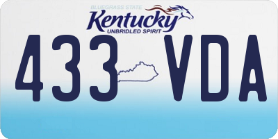 KY license plate 433VDA