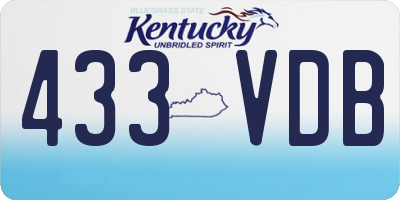 KY license plate 433VDB