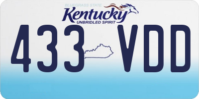 KY license plate 433VDD