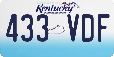 KY license plate 433VDF