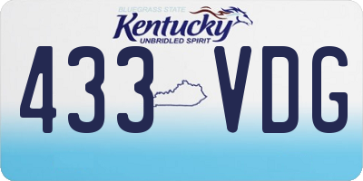 KY license plate 433VDG